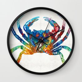 Colorful Crab Art by Sharon Cummings Wall Clock | Crabs, Colorfulart, Beachhouse, Crab, Abstract, Seafoodrestaurant, Beachy, Seafood, Nature, Coastalliving 