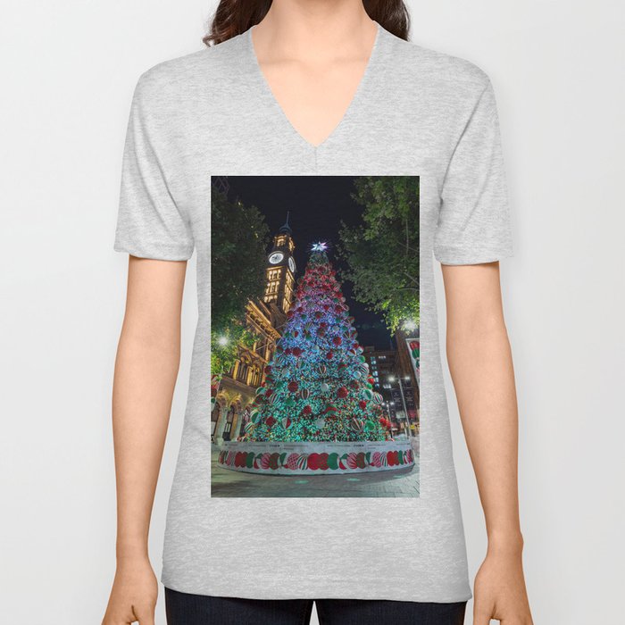 Christmas Tree, Martin Place, Sydney V Neck T Shirt