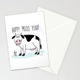 Happy Mooo Year! Bogan  Stationery Cards