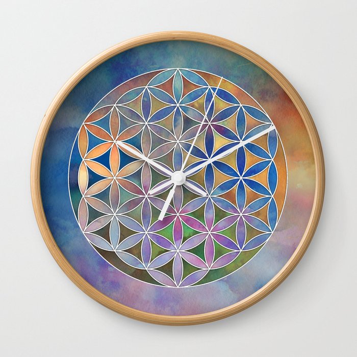 The Flower of Life in the Sky Wall Clock