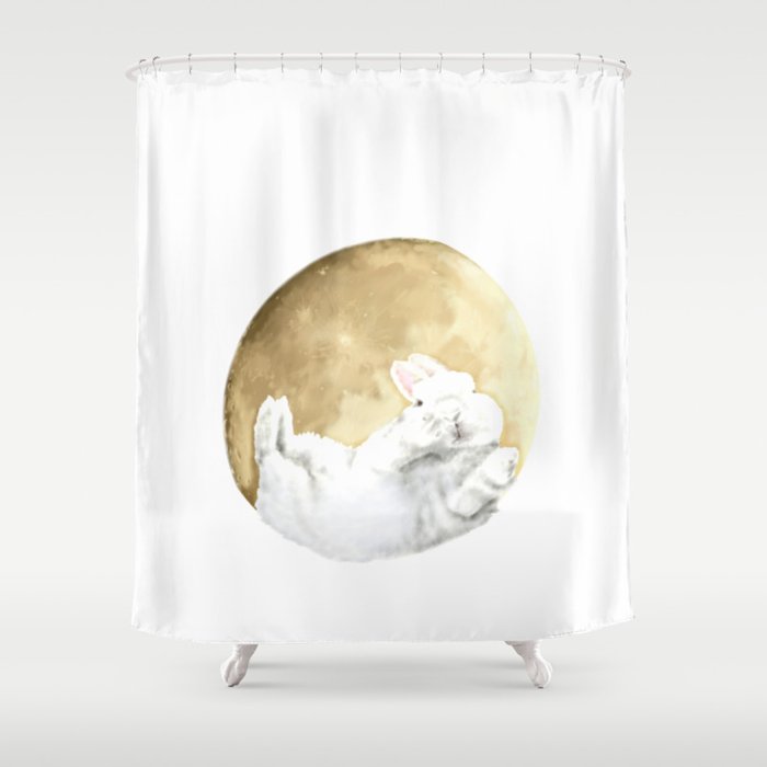 Moon rabbit -Moonlight Night- Shower Curtain
