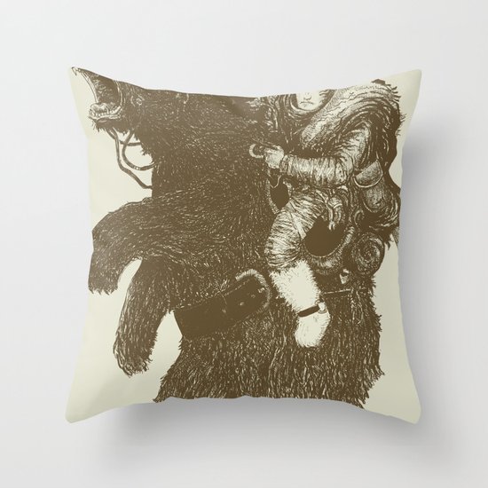 Bearpoleon Throw Pillow