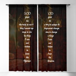 Serenity Prayer Inspirational Quote With Beautiful Christian Art Blackout Curtain