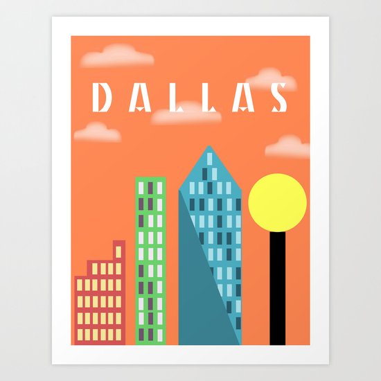 Urban City Dallas Art Print