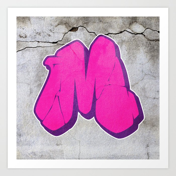 M - Graffiti letter Art Print.