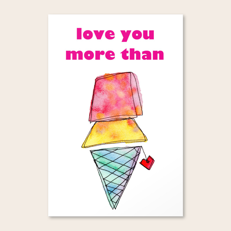Love You More Than Ice Cream Pattern Food Illustration Love