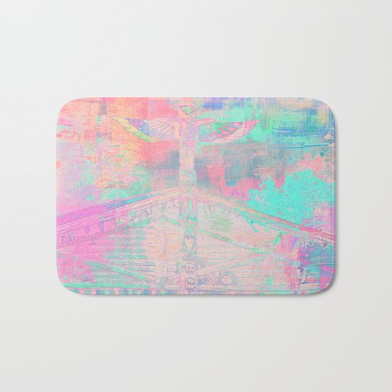 Totem Cabin Abstract - Pastel Bath Mat