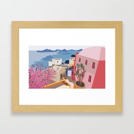 Magic Santorini Framed Art Print