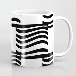 Black wave square background Mug