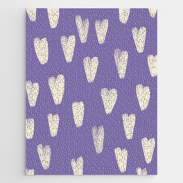 Hand-Drawn Hearts on Very Peri Purple  Jigsaw Puzzle