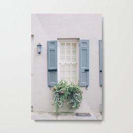 Charleston Blue Shutters and Window Box Metal Print | Film, Historic, Digital, Color, Historichome, Photo, Southcarolina, Shutters, Charleston, Windowbox 