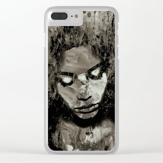 Melancholy and the Infinite Sadness Black and White Clear iPhone Case