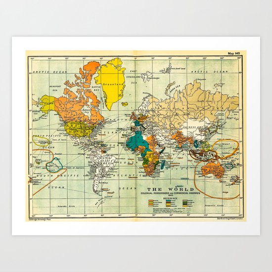 Map of the old world Art Print