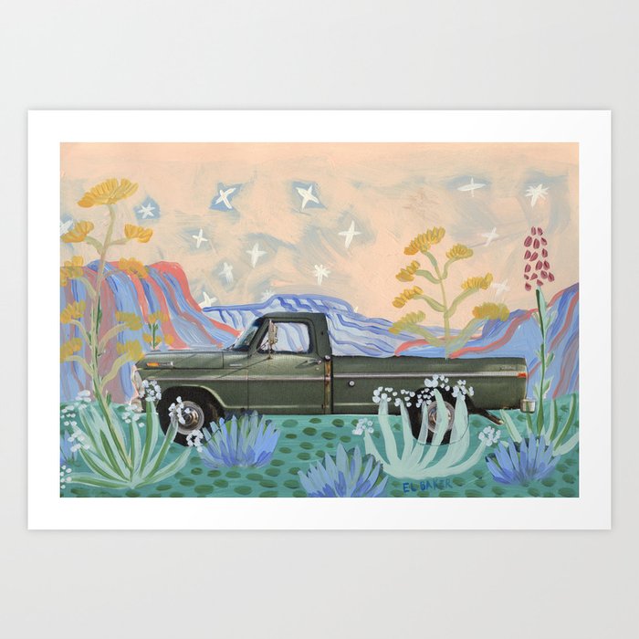 Vintage Desert Truck Art Print