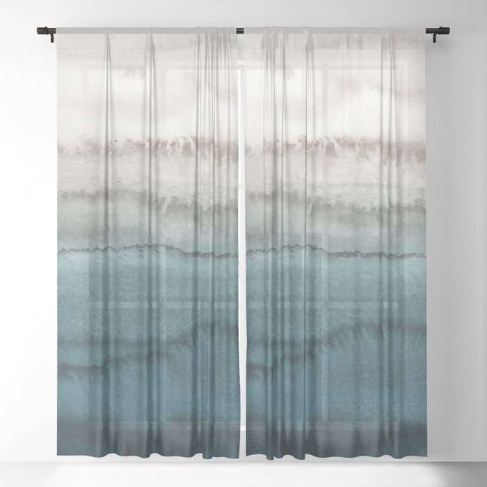 WITHIN THE TIDES - CRASHING WAVES TEAL Sheer Curtain
