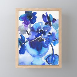 blue stillife: poppies Framed Mini Art Print