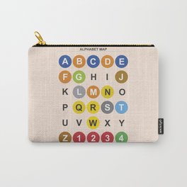 NYC metro, New York City alphabet map, NY underground poster, subway print, Massimo Vignelli Carry-All Pouch