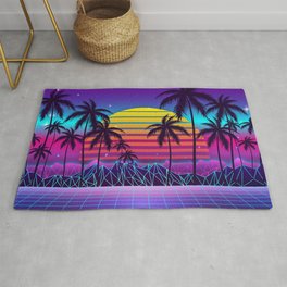 Radiant Sunset Synthwave Area & Throw Rug