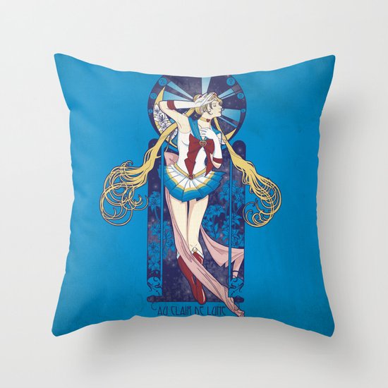 By Moonlight - Sailor Moon nouveau Throw Pillow