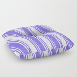 [ Thumbnail: Medium Slate Blue & Lavender Colored Striped Pattern Floor Pillow ]