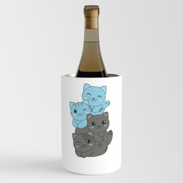 Autosexual Flag Pride Lgbtq Cute Cats Pile Wine Chiller