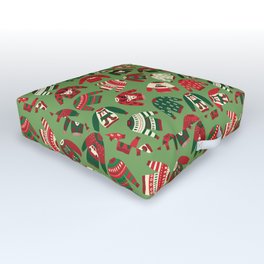 Ugly Christmas Sweaters Pattern Outdoor Floor Cushion