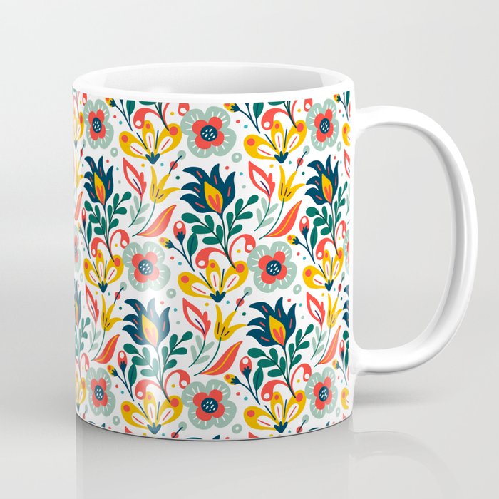 Colorful Floral Pattern Coffee Mug