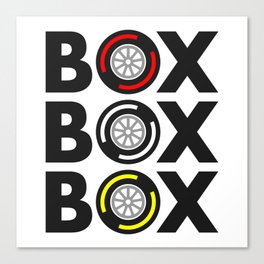 "Box Box Box" Grand Prix Tyre Compound Design Canvas Print
