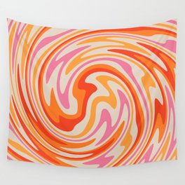 70s Retro Swirl Color Abstract Wall Tapestry