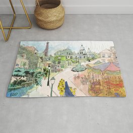 Madeline Montmartre colored Area & Throw Rug