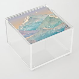 Pastel Landscape Acrylic Box | Landscape, Karenlynch, Collage, Collageart, Pastel, Winter, Retro, Leafandpetal, Mountains, Surrealism 