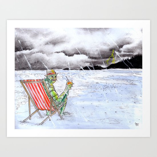 Creature Beach Art Print