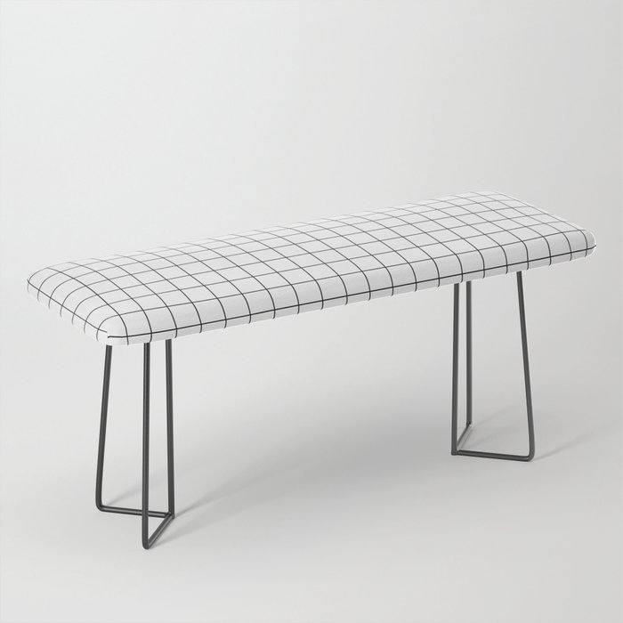 Black and White Thin Grid Graph Bench