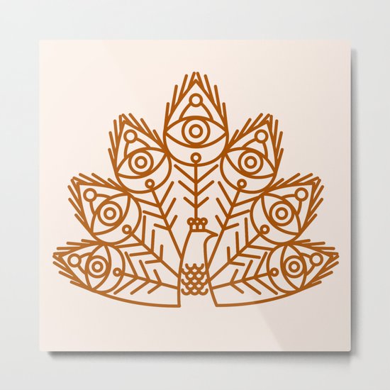 Cosmic Peacock Metal Print