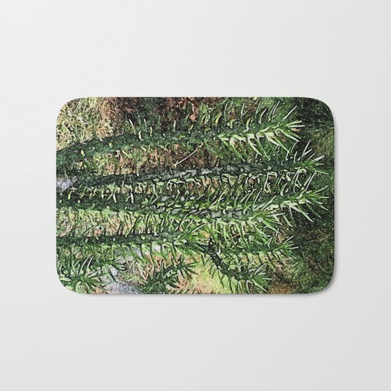 Green cactus in the garden digital painting Bath Mat