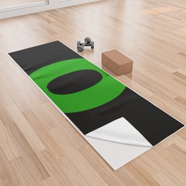 letter O (Green & Black) Yoga Towel