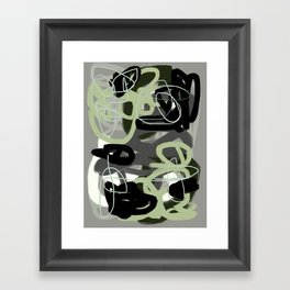 Green & Gray Abstract Framed Art Print