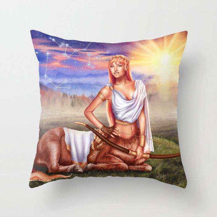 Sagittarius OC - 12 Zodiac Ladies Throw Pillow