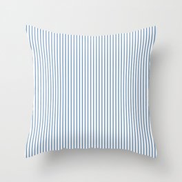 Light blue ticking stripes Throw Pillow