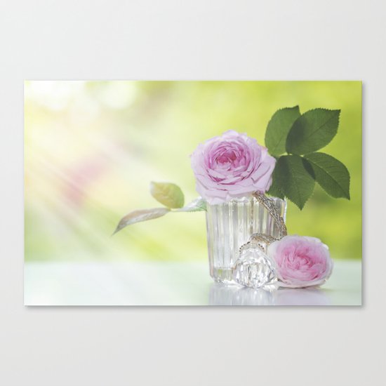 Rose love - Floral Roses Vintage Stilllife - Flowers Canvas Print