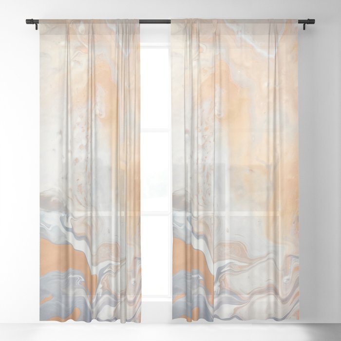 Gold Metallic Galaxy Sheer Curtain By Jeanmariesworld Society6