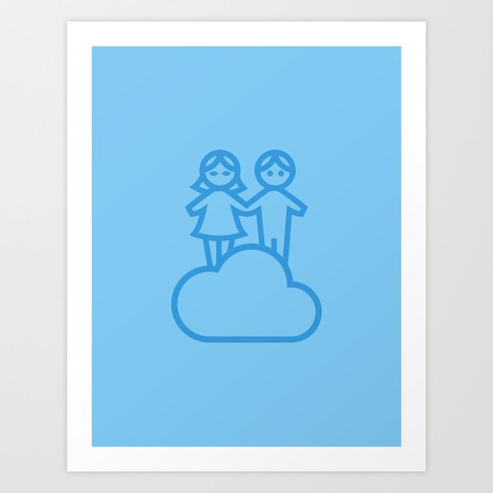 Couple in the clouds Art Print