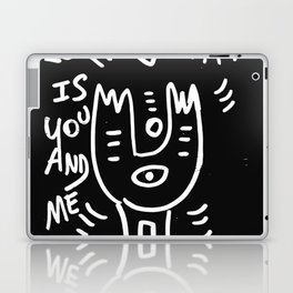 Love is You and Me Street Art Graffiti Black and White Laptop & iPad Skin