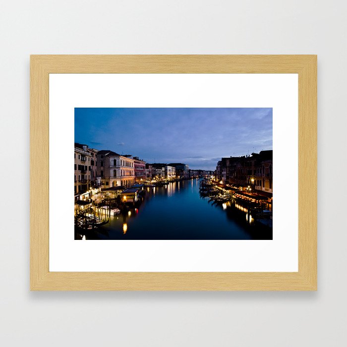 Amazing  Venice  Italy  travel  wanderlust, blue sea canals, night in Venice   canal  bridge  tour Framed Art Print