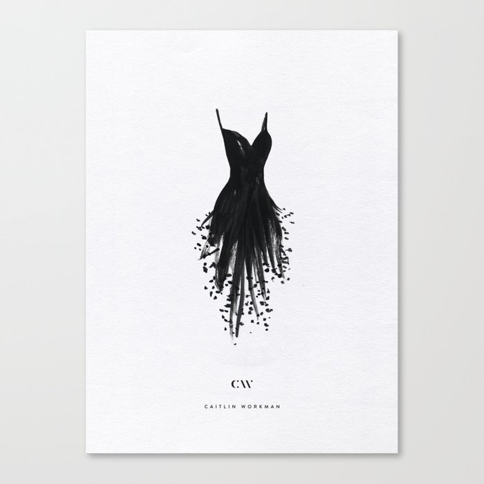 Little Black Fringe Dress Canvas Print