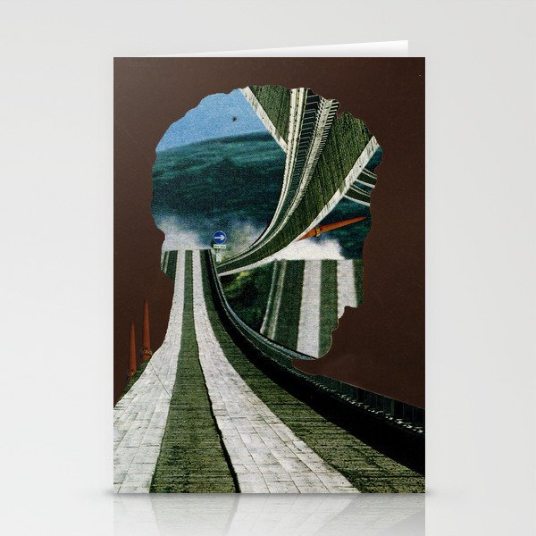 Weltreligion Autofahren · Far away on the endless road Stationery Cards