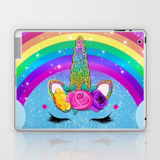 Rainbow Sparkle Unicorn Laptop & iPad Skin
