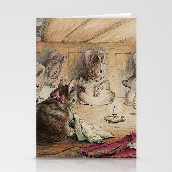 Mice sewing - Beatrix Potter Stationery Cards