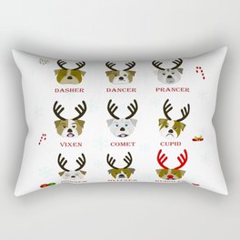 Bulldog Reindeers - Rudolph too Rectangular Pillow