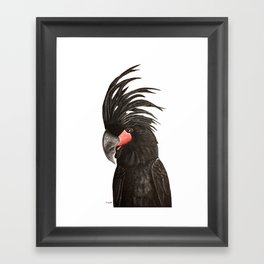 Black Cockatoo Parrot Acrylic Painting Framed Art Print